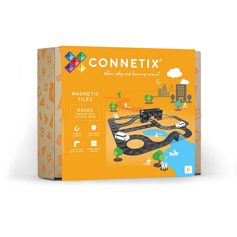 【海外限定】Connetix ROADS クリエイティブパック 48pcs CONNETIX Magnetic Tiles 48 Piece Roads Creative Pack – The Kid